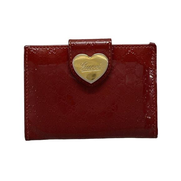 GUCCI Micro GG Red Patent Leather - Pass Holder 124-071325 - Picture 1 of 9